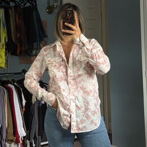 Ralph Lauren Red Floral Blouse